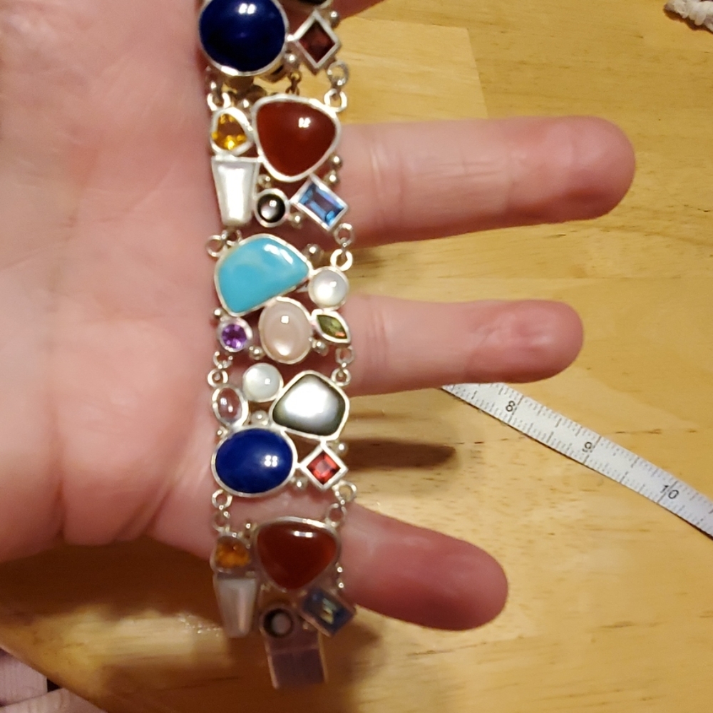 Beautiful weighty Genuine Gems Sterling Silver❤️ - Picture 2 of 4